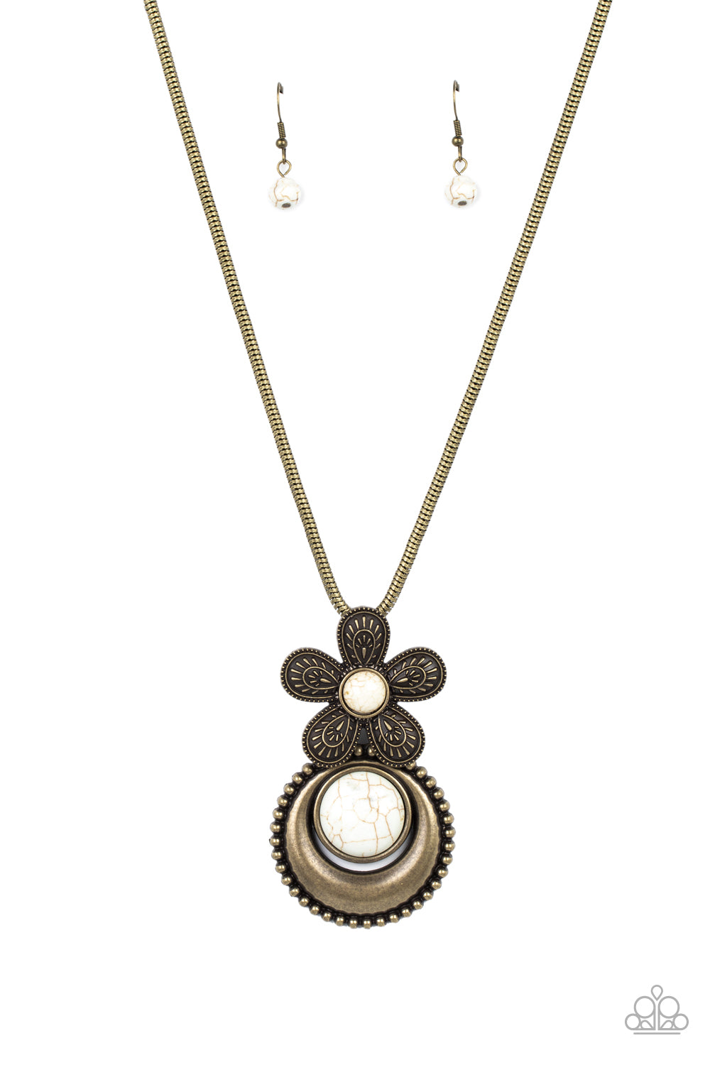 Bohemian Blossom - Brass (Snake Chain/Flower) Necklace