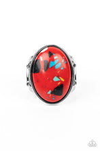 Load image into Gallery viewer, Majestic Marbling - Red (Multicolored Speckles) Ring
