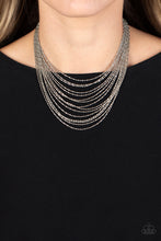 Load image into Gallery viewer, Cascading Chains - Silver Necklace
