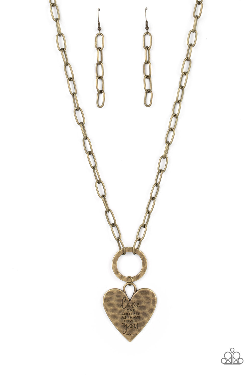 Brotherly Love - Brass (Heart) Necklace