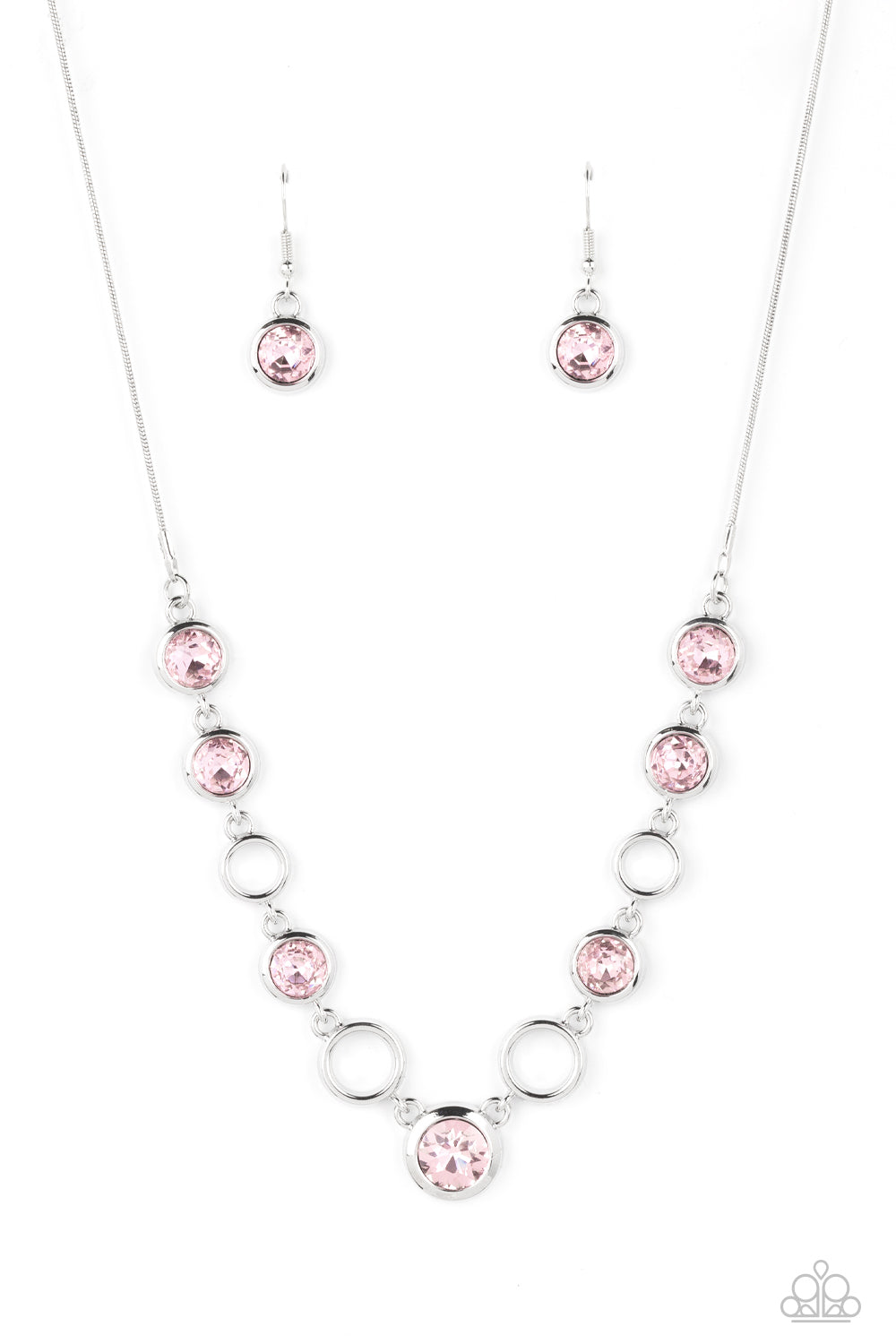 Elegantly Elite - Pink (Rhinestone) Necklace