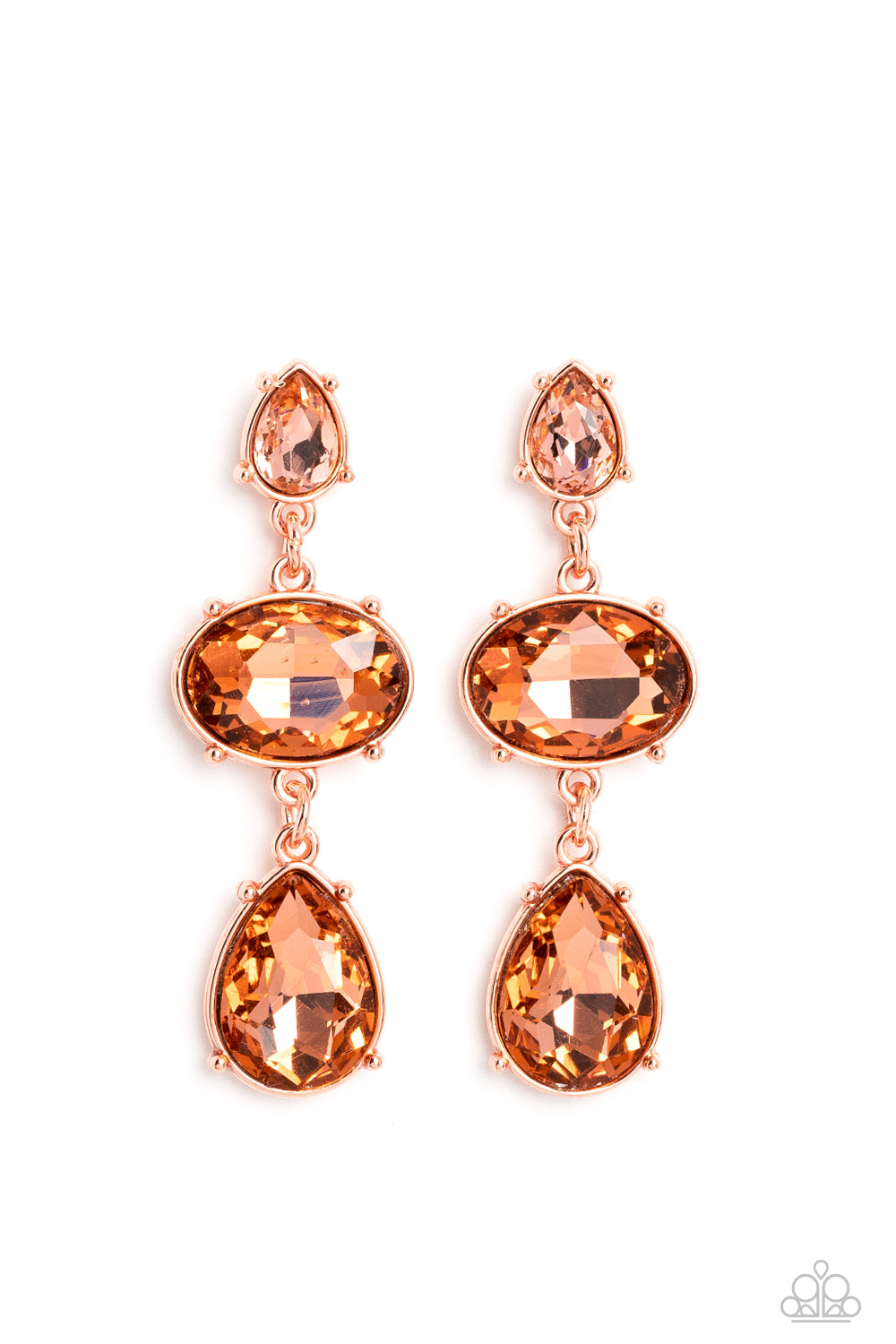 Royal Appeal - Copper (Peachy Teardrop) Post Earring