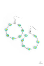 Load image into Gallery viewer, Dainty Daisies - Blue (Seed Bead) Earring
