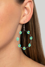 Load image into Gallery viewer, Dainty Daisies - Blue (Seed Bead) Earring
