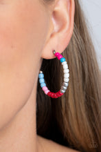 Load image into Gallery viewer, Multicolored Mambo - Pink Multi Hoop Earring
