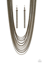 Load image into Gallery viewer, Cascading Chains - Brass (Ball-and-Bar) Necklace
