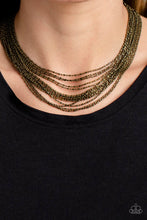 Load image into Gallery viewer, Cascading Chains - Brass (Ball-and-Bar) Necklace
