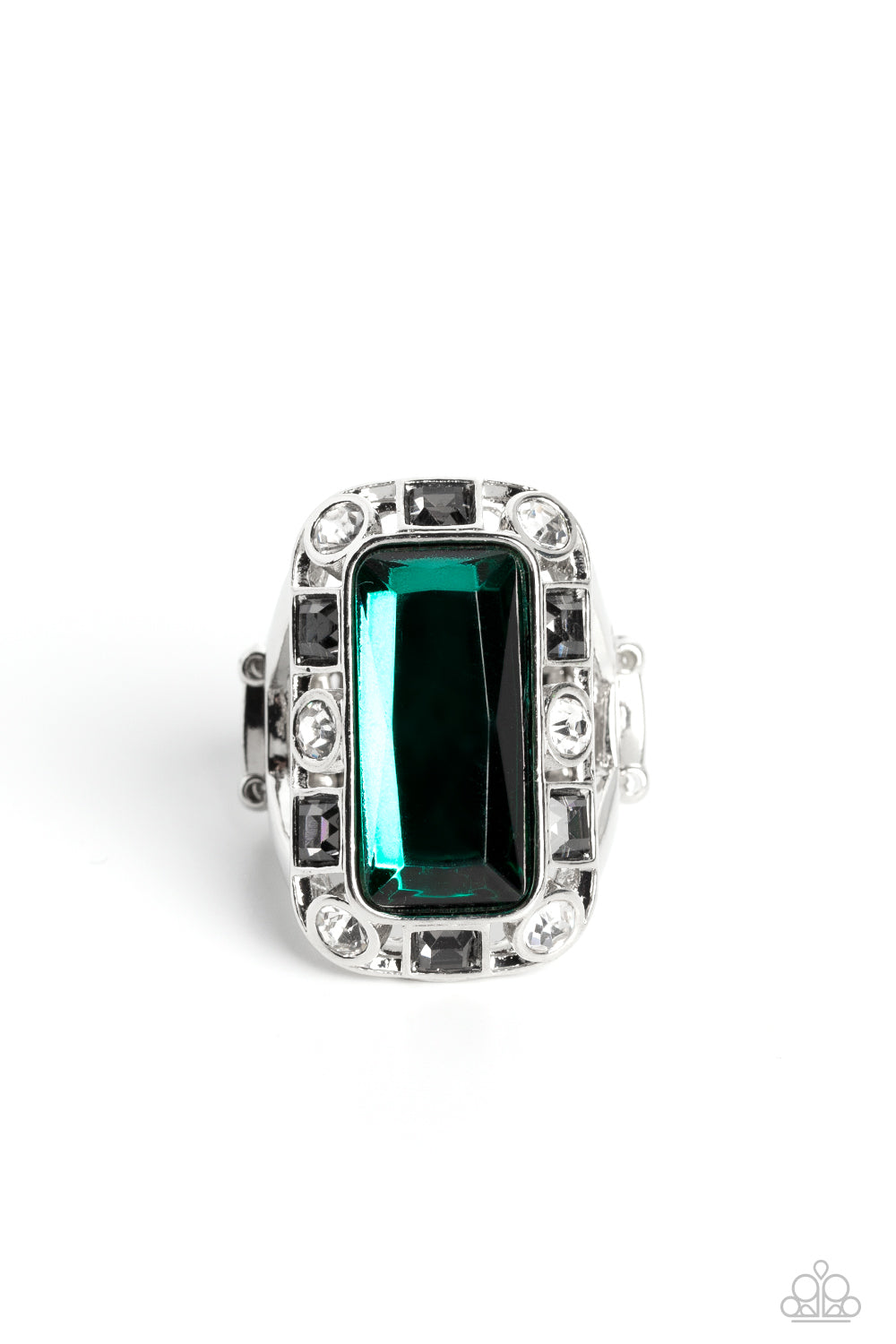 Radiant Rhinestones - Green (Emerald Gem) Ring