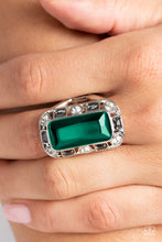 Load image into Gallery viewer, Radiant Rhinestones - Green (Emerald Gem) Ring
