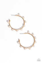 Load image into Gallery viewer, Night at the Gala - Gold Hoop (White Pearl)  Earring
