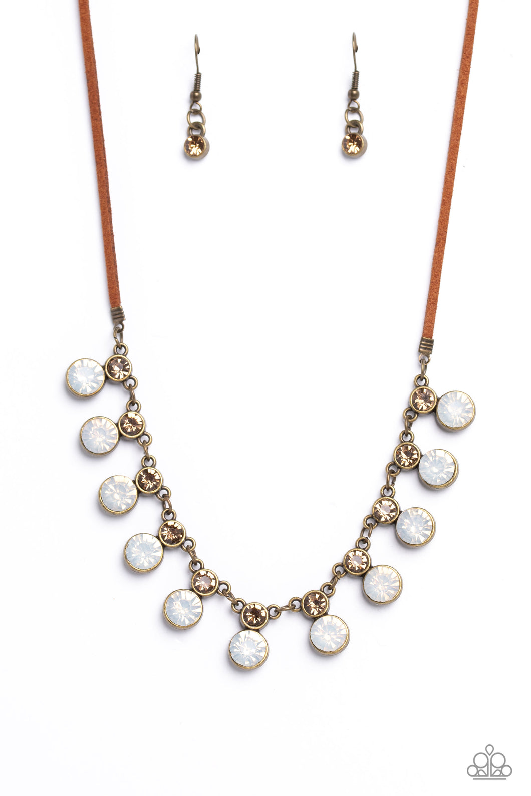 Color Me CHIC - Brass (Opalescent Rhinestone) Necklace