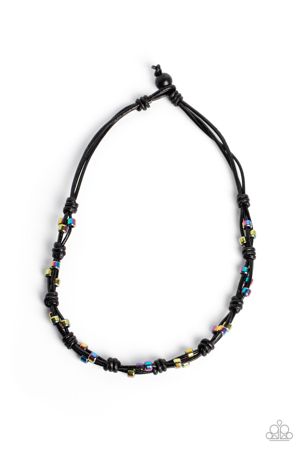 Braided Brawl - Multi (Oil Spill) Necklace