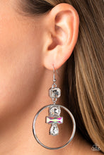 Load image into Gallery viewer, Geometric Glam - White (Iridescent) Earring
