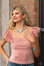 Load image into Gallery viewer, Cowboy Catwalk - Blue (Turquoise) Necklace (SSF-0323)
