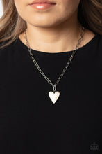 Load image into Gallery viewer, Kiss and SHELL - White (Heart w/ White Flecks Shell) Necklace
