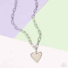 Load image into Gallery viewer, Kiss and SHELL - White (Heart w/ White Flecks Shell) Necklace
