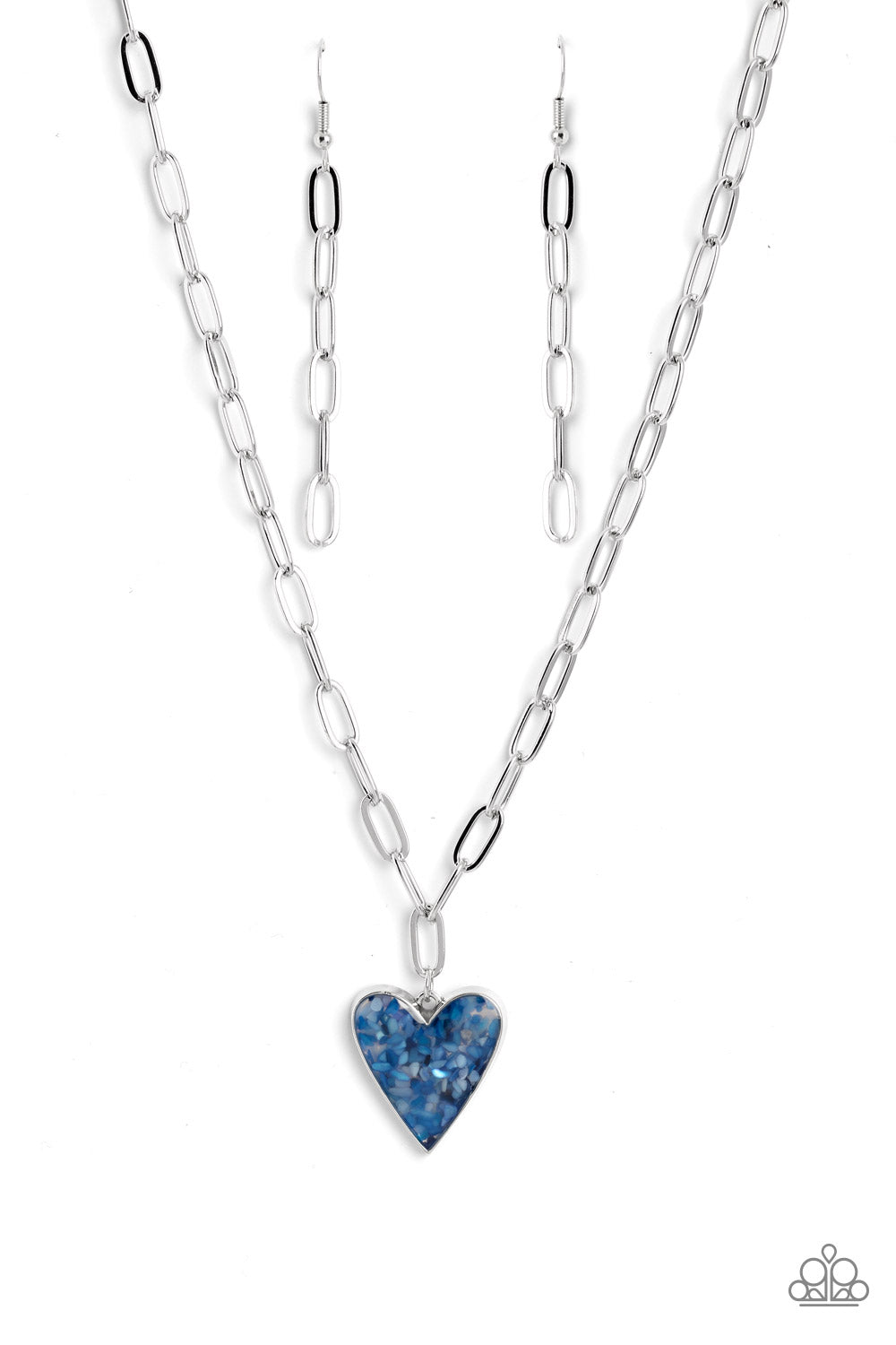 Kiss and SHELL - Blue (Heart) Necklace