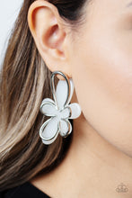 Load image into Gallery viewer, Glimmering Gardens - White (Acrylic Flower) Post Earring
