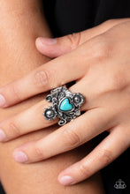 Load image into Gallery viewer, Trailblazing Tribute - Blue (Turquoise/Heart) Ring
