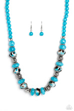 Load image into Gallery viewer, Warped Whimsicality - Blue (Turquoise and Silver Beads) Necklace
