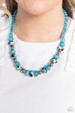 Load image into Gallery viewer, Warped Whimsicality - Blue (Turquoise and Silver Beads) Necklace
