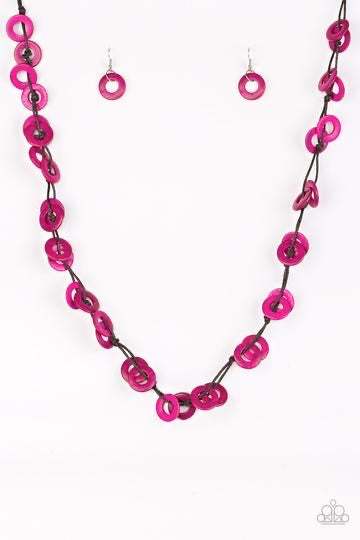 Waikiki Winds - Pink Wood Necklace freeshipping - JewLz4u Gemstone Gallery