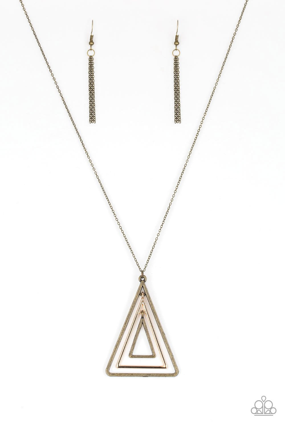 TRI Harder - Brass Necklace freeshipping - JewLz4u Gemstone Gallery