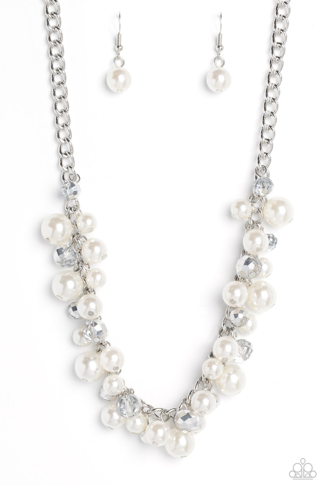 Glinting Goddess - Silver (White Pearl) Necklace