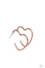 Load image into Gallery viewer, Burnished Beau - Copper (Heart-Shaped Frame) Earring
