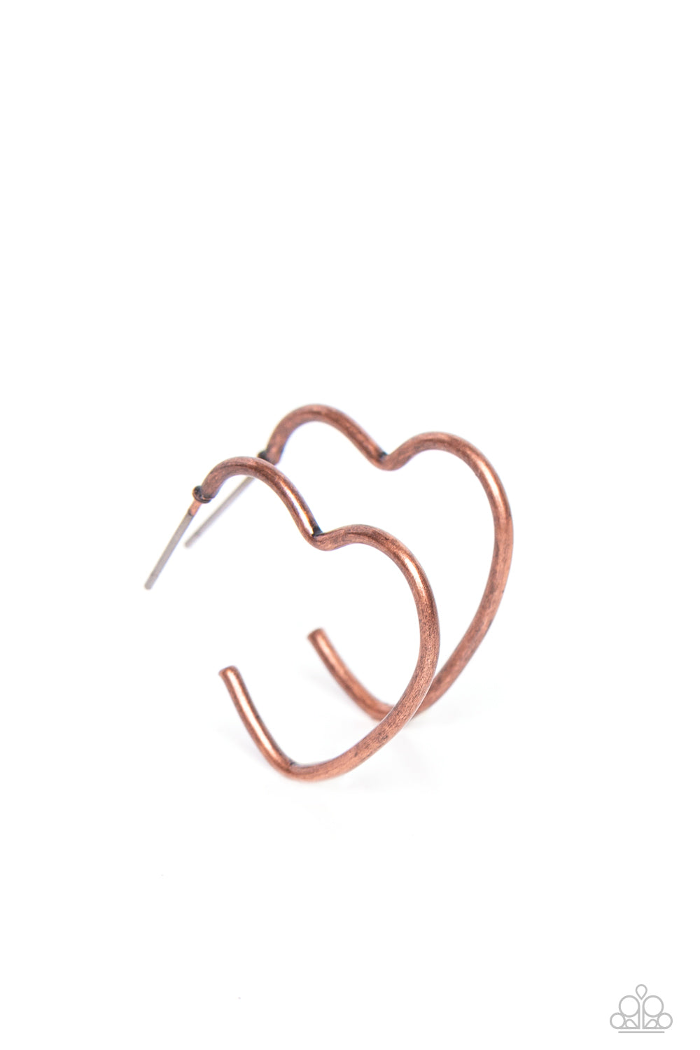 Burnished Beau - Copper (Heart-Shaped Frame) Earring