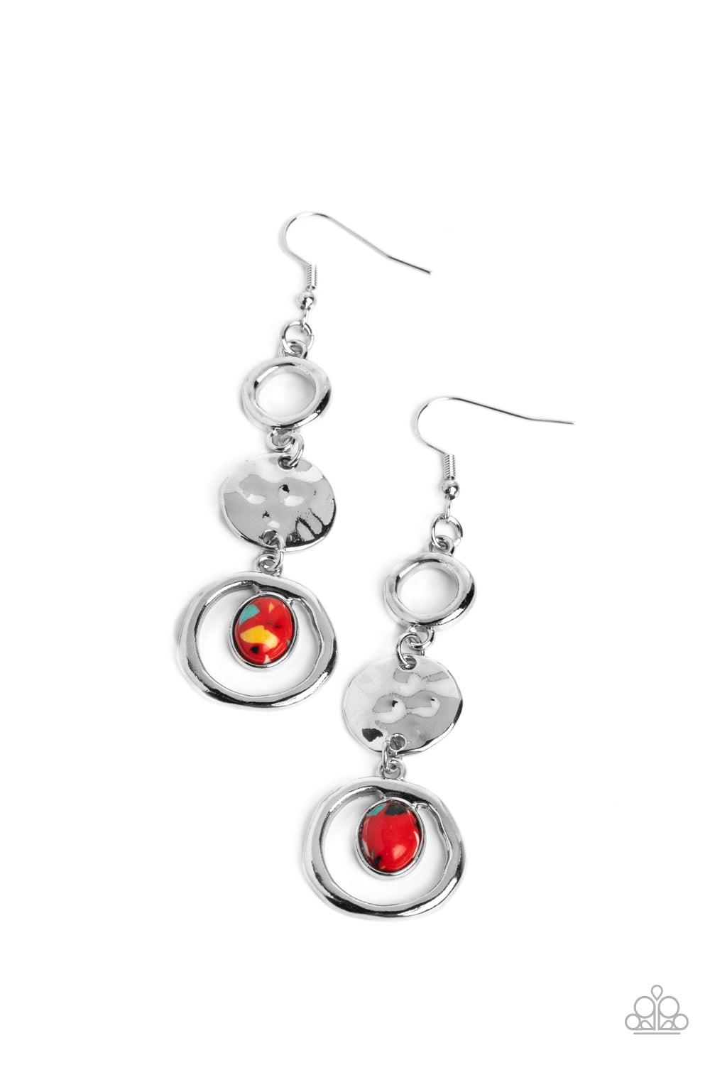 Marble Montage - Red (Marbled Red Stone) Earring