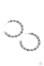 Load image into Gallery viewer, Rebuilt Ruins - Silver (Beads) Hoop Earring
