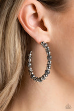 Load image into Gallery viewer, Rebuilt Ruins - Silver (Beads) Hoop Earring
