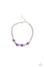 Load image into Gallery viewer, Smitten Sweethearts - Purple (Heart) Bracelet
