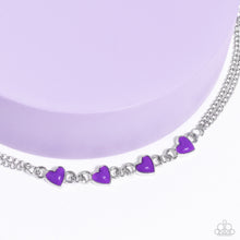 Load image into Gallery viewer, Smitten Sweethearts - Purple (Heart) Bracelet
