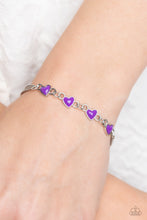 Load image into Gallery viewer, Smitten Sweethearts - Purple (Heart) Bracelet
