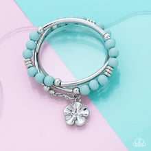 Load image into Gallery viewer, Off the WRAP - Blue (Silver Flower) Bracelet
