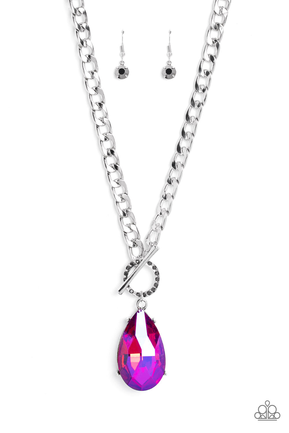 Edgy Exaggeration - Pink (UV Shimmery) Necklace (LOP-0523)