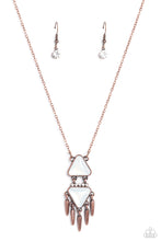Load image into Gallery viewer, Under the FRINGE - Copper (White Opalescent Stacks) Necklace
