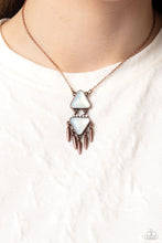 Load image into Gallery viewer, Under the FRINGE - Copper (White Opalescent Stacks) Necklace
