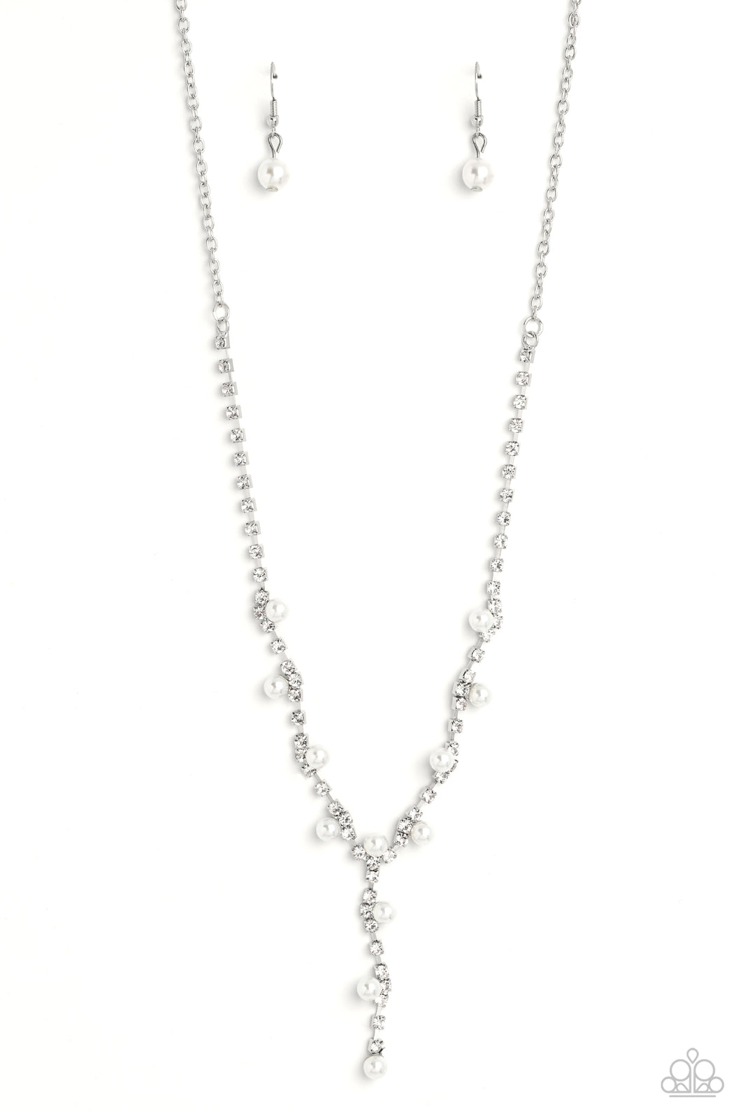 Upper Class - White (Rhinestone) Necklace