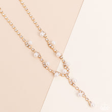 Load image into Gallery viewer, Upper Class - Gold (White Rhinestone) Necklace
