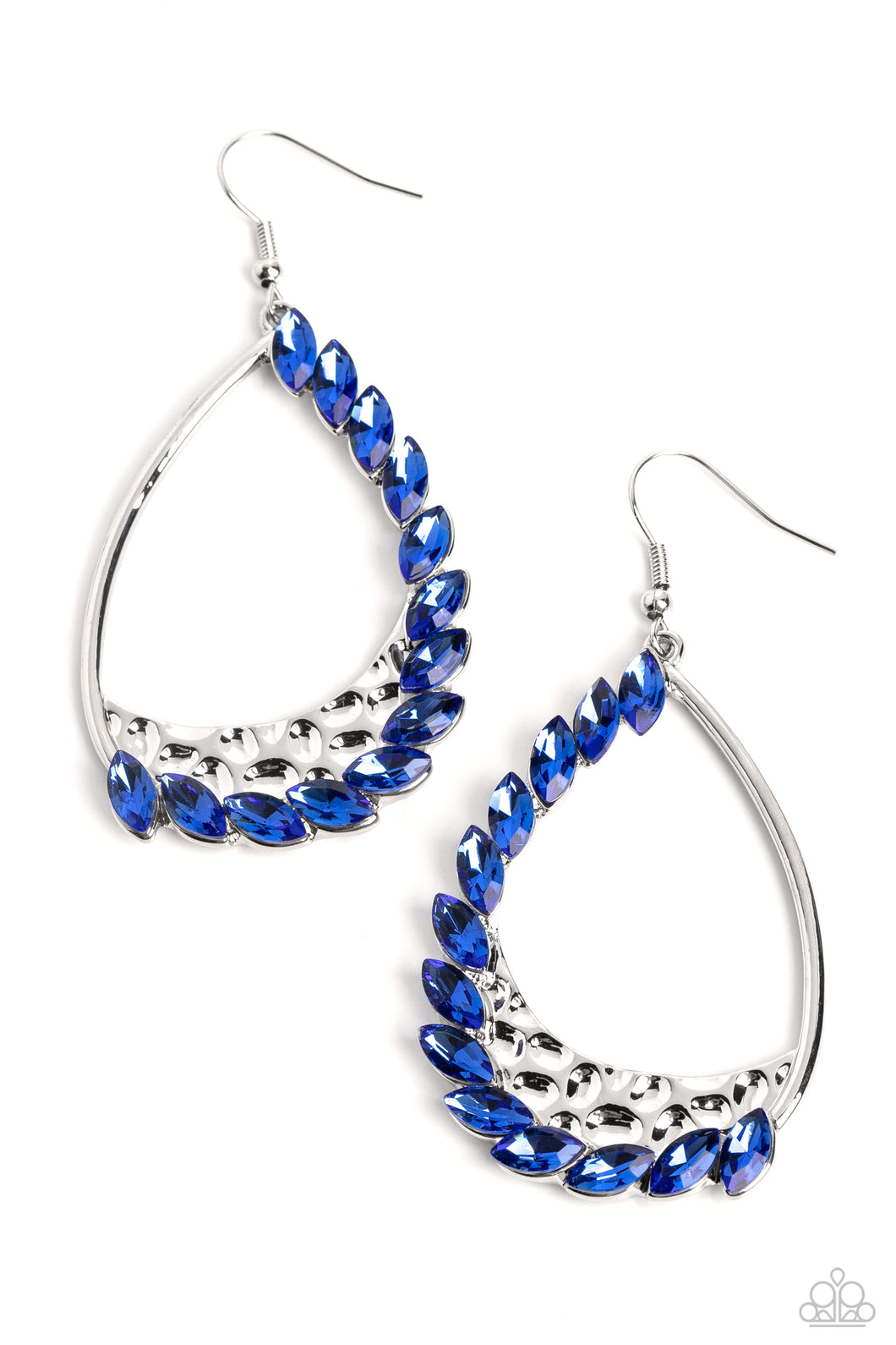 Looking Sharp - Blue (Marquise-Cut Gems) Earring