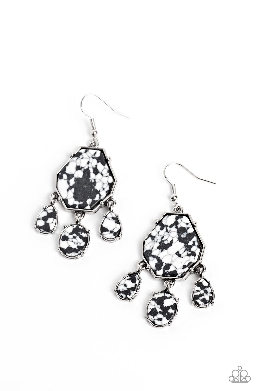 Organic Optimism - Black (Marbling) Earring