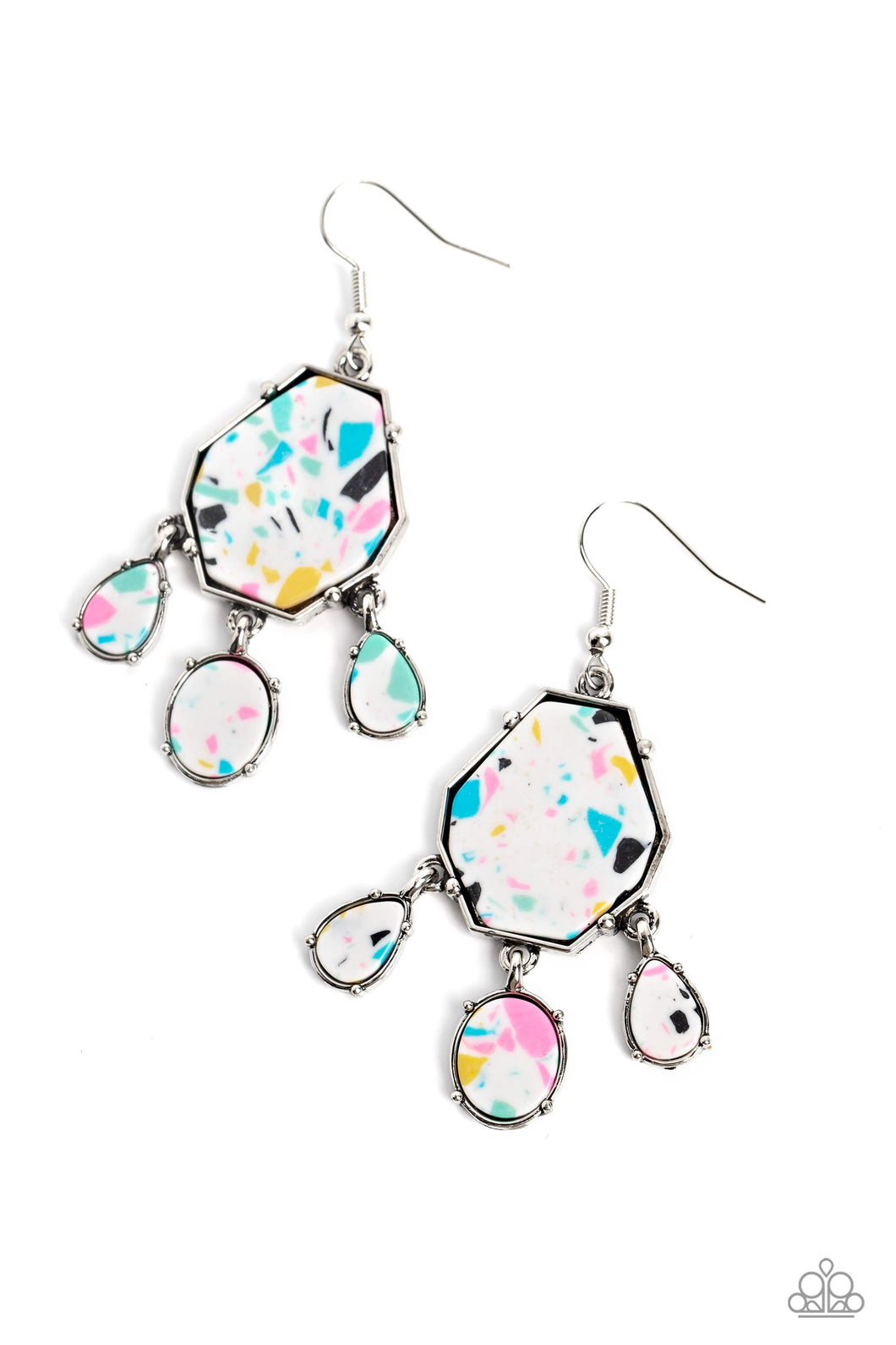 Organic Optimism - White (Multicolored Specks) Earring