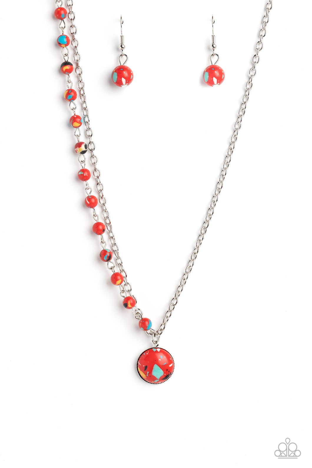 Local Legend - Red (Multicolored Specks) Necklace