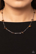 Load image into Gallery viewer, Chiseled Construction - Brown (Tiger&#39;s Eye Stone) Necklace
