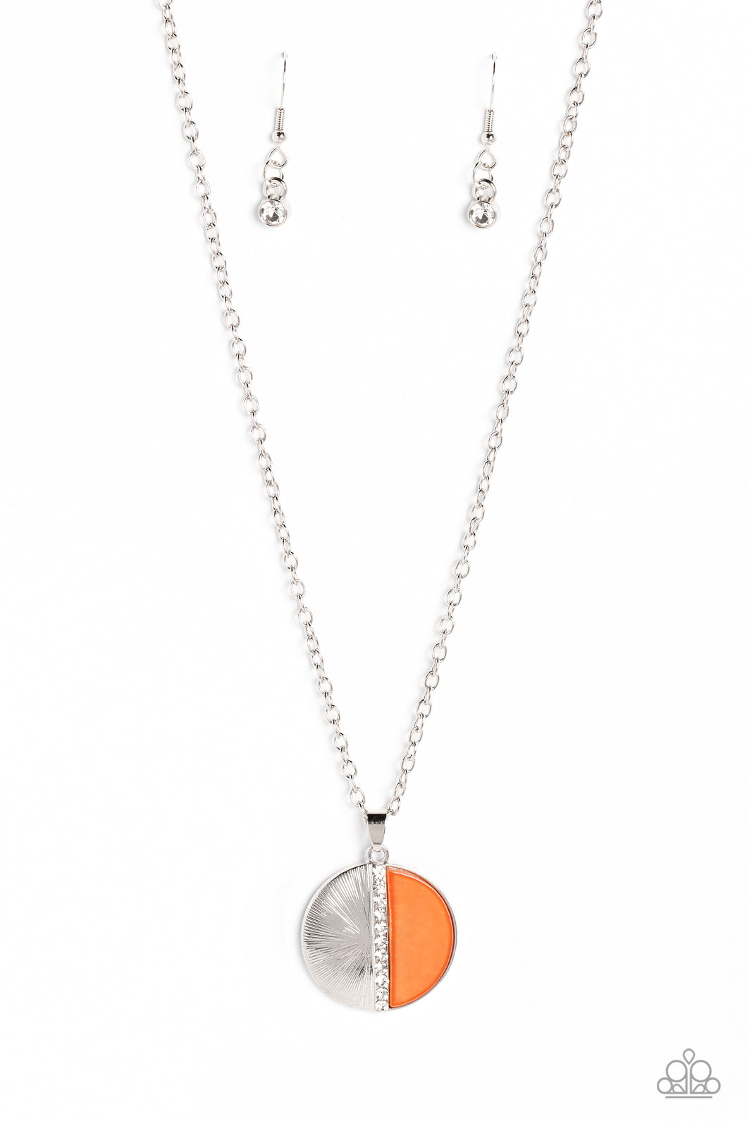 Captivating Contrast - Orange (Coral Shell) Necklace