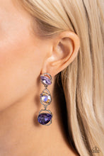 Load image into Gallery viewer, Dimensional Dance - Purple Earring
