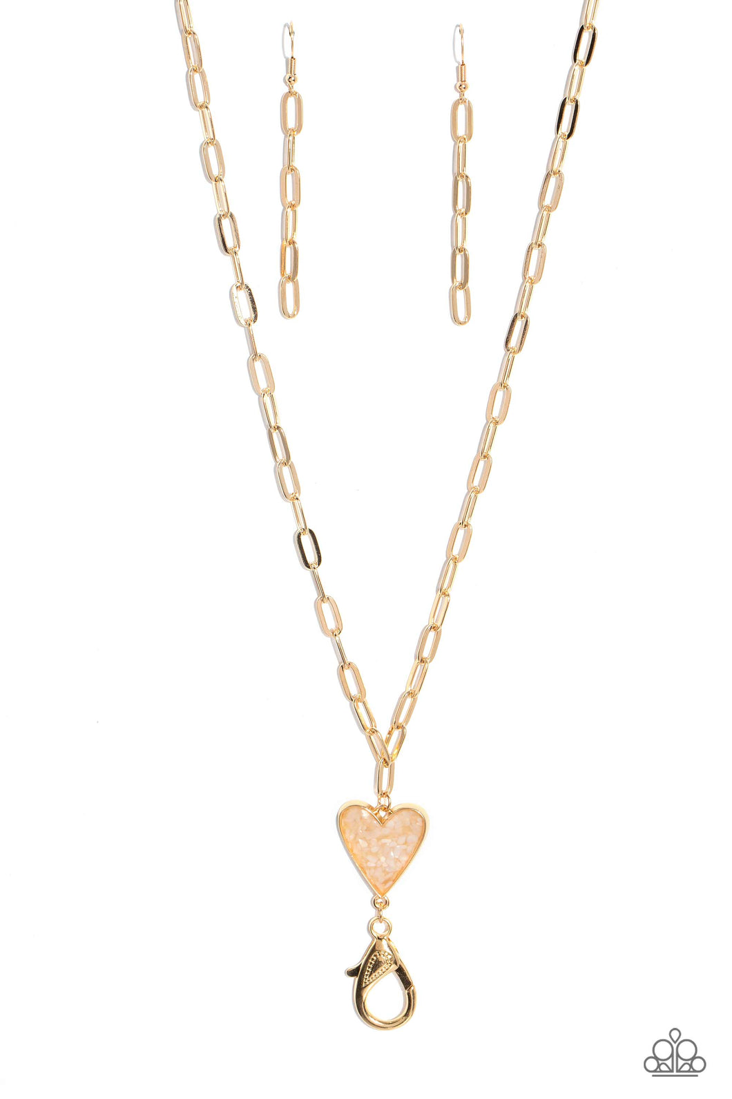 Kiss and SHELL - Gold (Heart Lanyard) Necklace